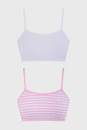 Sostén Mujer Bipack Liso Mini Print Blanco