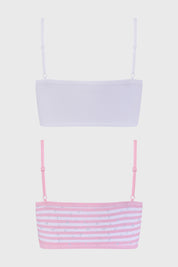 Sostén Mujer Bipack Liso Mini Print Blanco