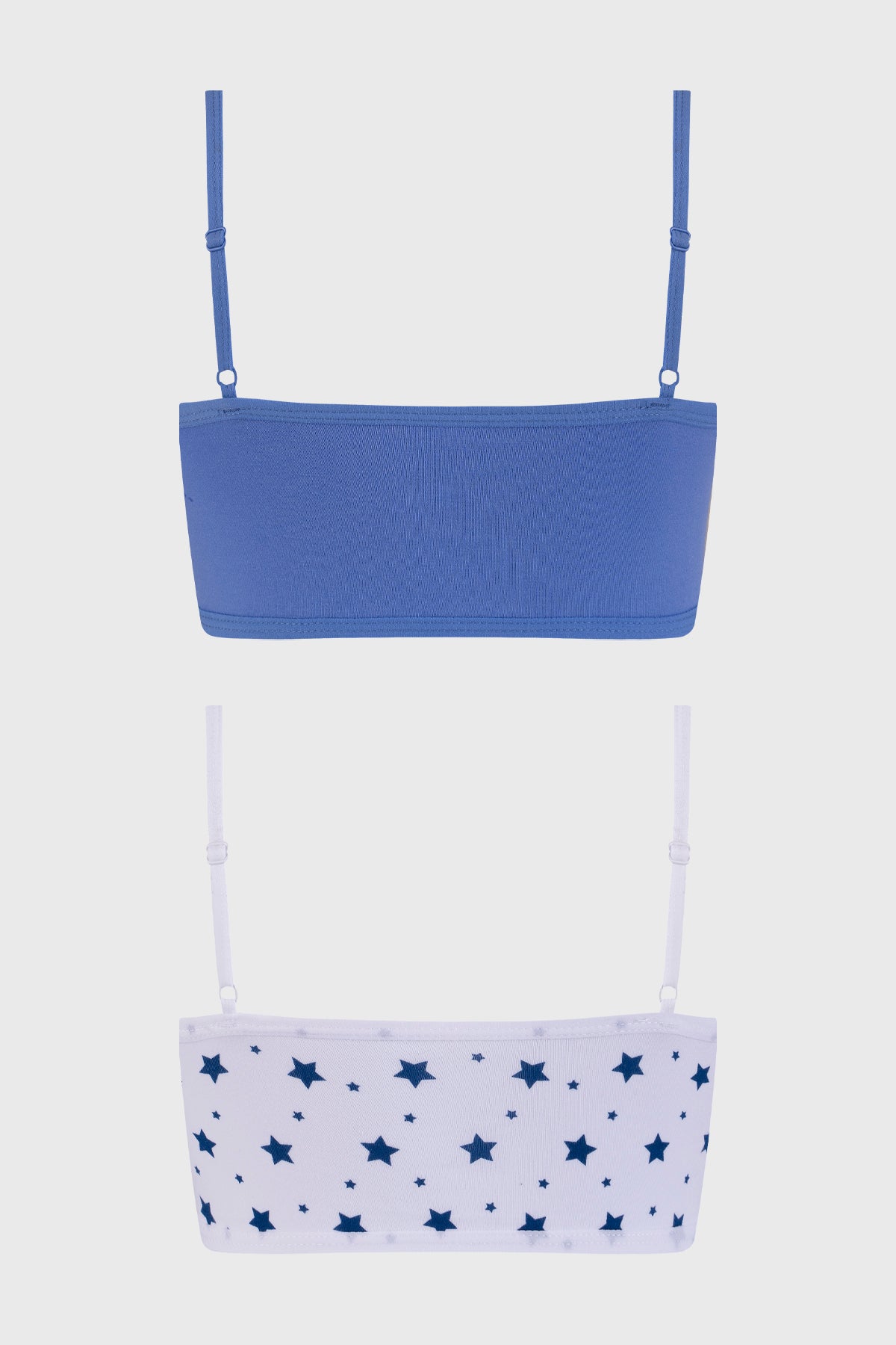 Sostén Mujer Bipack Liso Mini Print Celeste