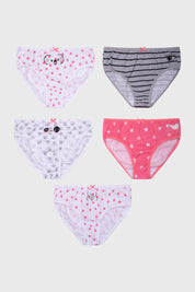 Calzón Niña 5 Pack Full Print Mini Print Blanco