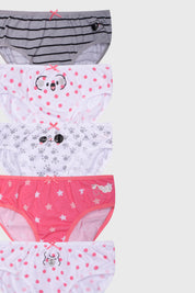 Calzón Niña 5 Pack Full Print Mini Print Blanco