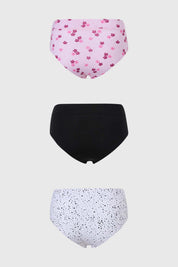 Calzón Mujer Tripack Tiro Alto Algodón Negro