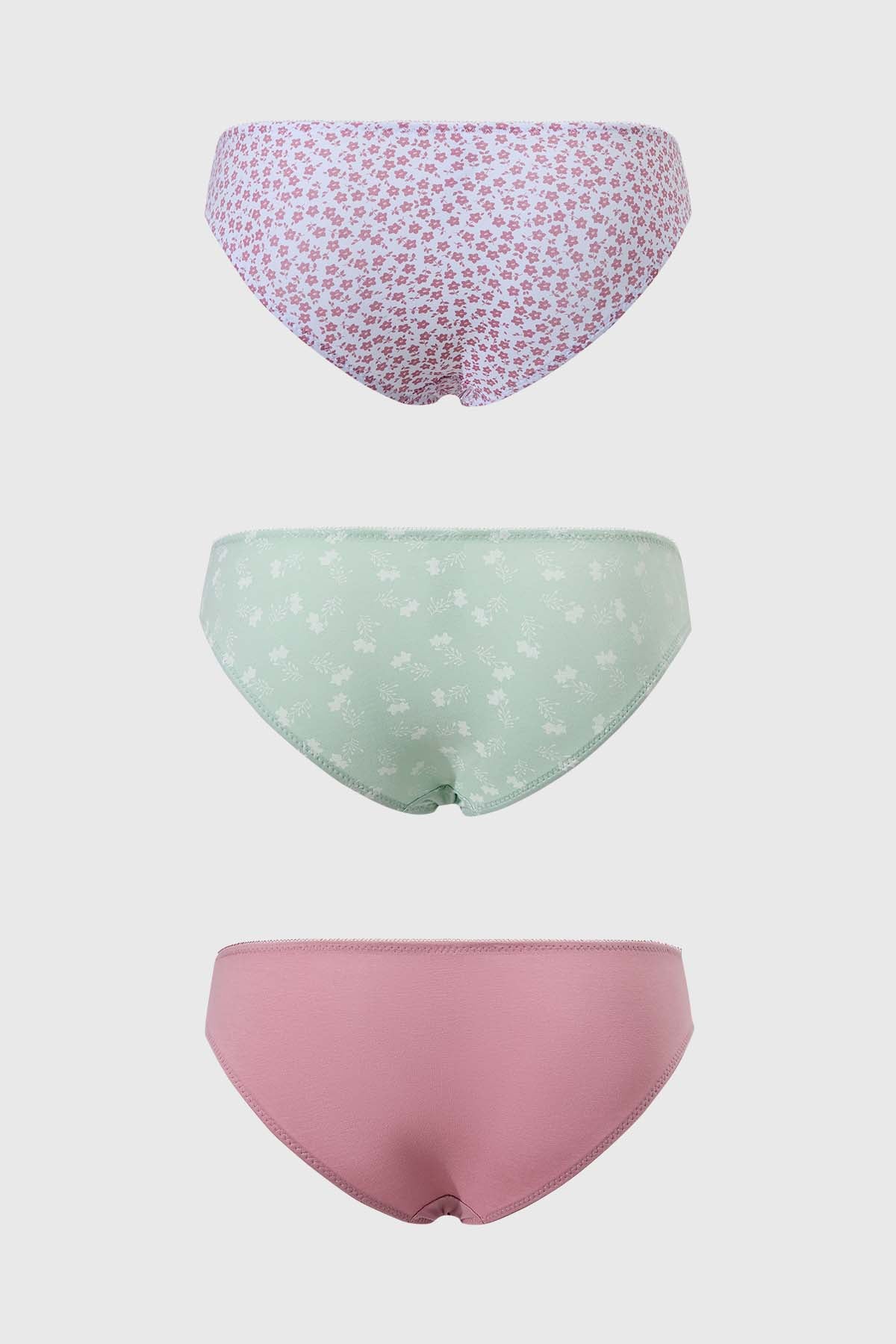 Calzón Mujer Tripack Bikini Algodón Menta