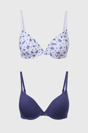 Sostén Mujer Algodón Bipack Azul