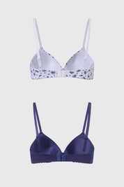 Sostén Mujer Algodón Bipack Azul