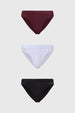 Calzón Mujer Tripack Bikini Algodón Guinda