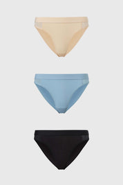 Calzón Mujer Tripack Bikini Algodón Negro