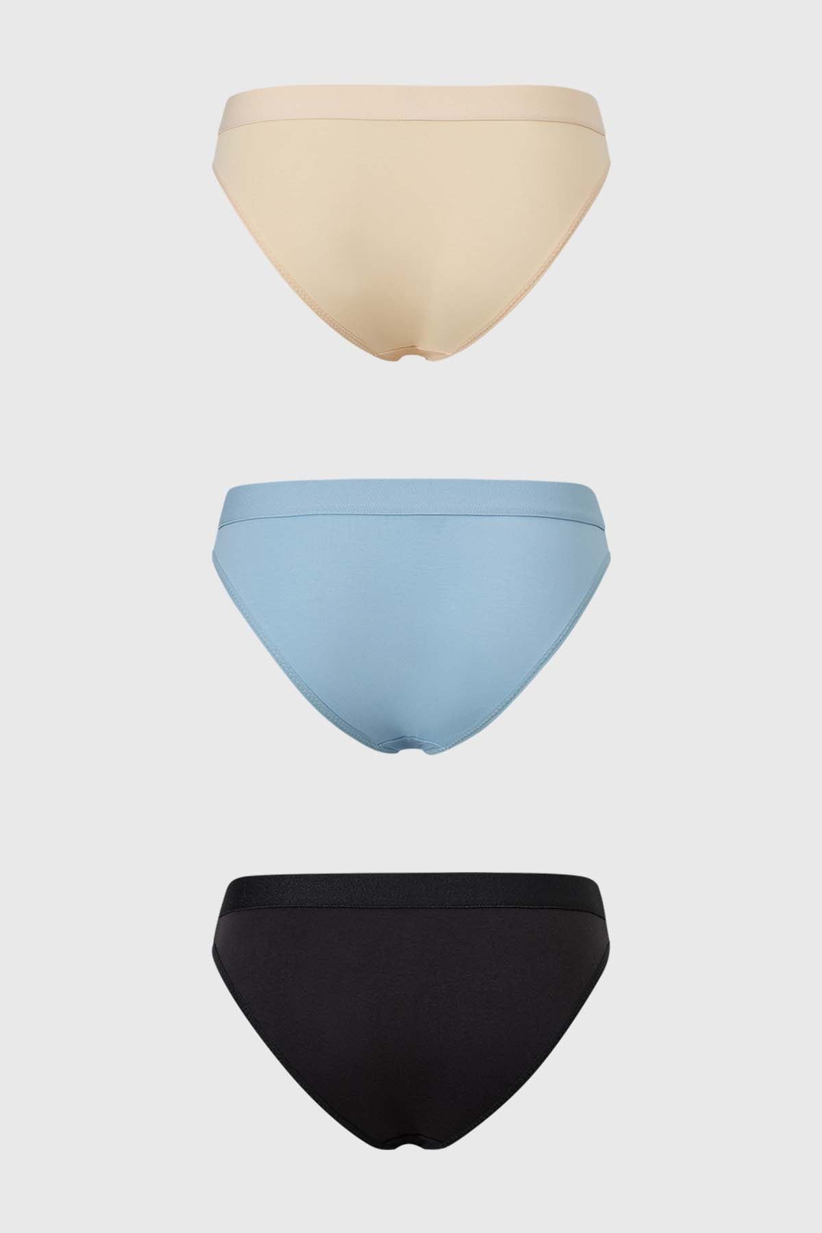Calzón Mujer Tripack Bikini Algodón Negro
