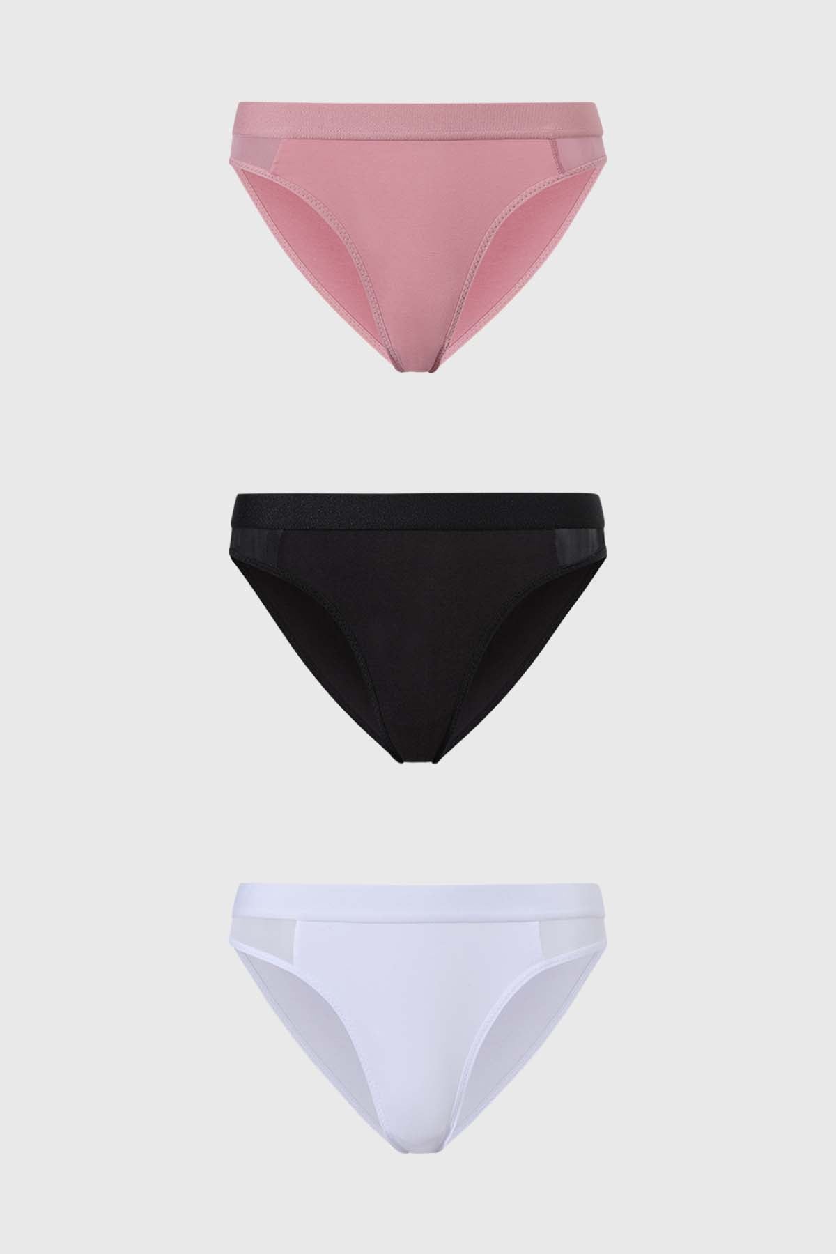 Calzón Mujer Tripack Bikini Algodón Rosado