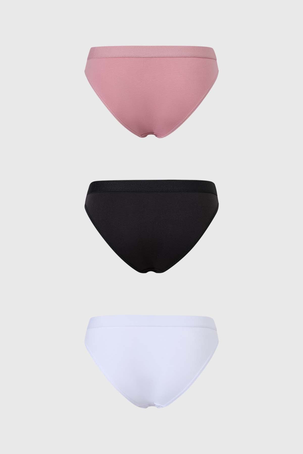 Calzón Mujer Tripack Bikini Algodón Rosado