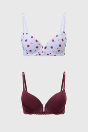 Sostén Mujer Bipack / Estampado Blanco