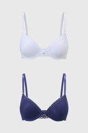 Sostén Mujer Bipack Detalle Encaje Blanco