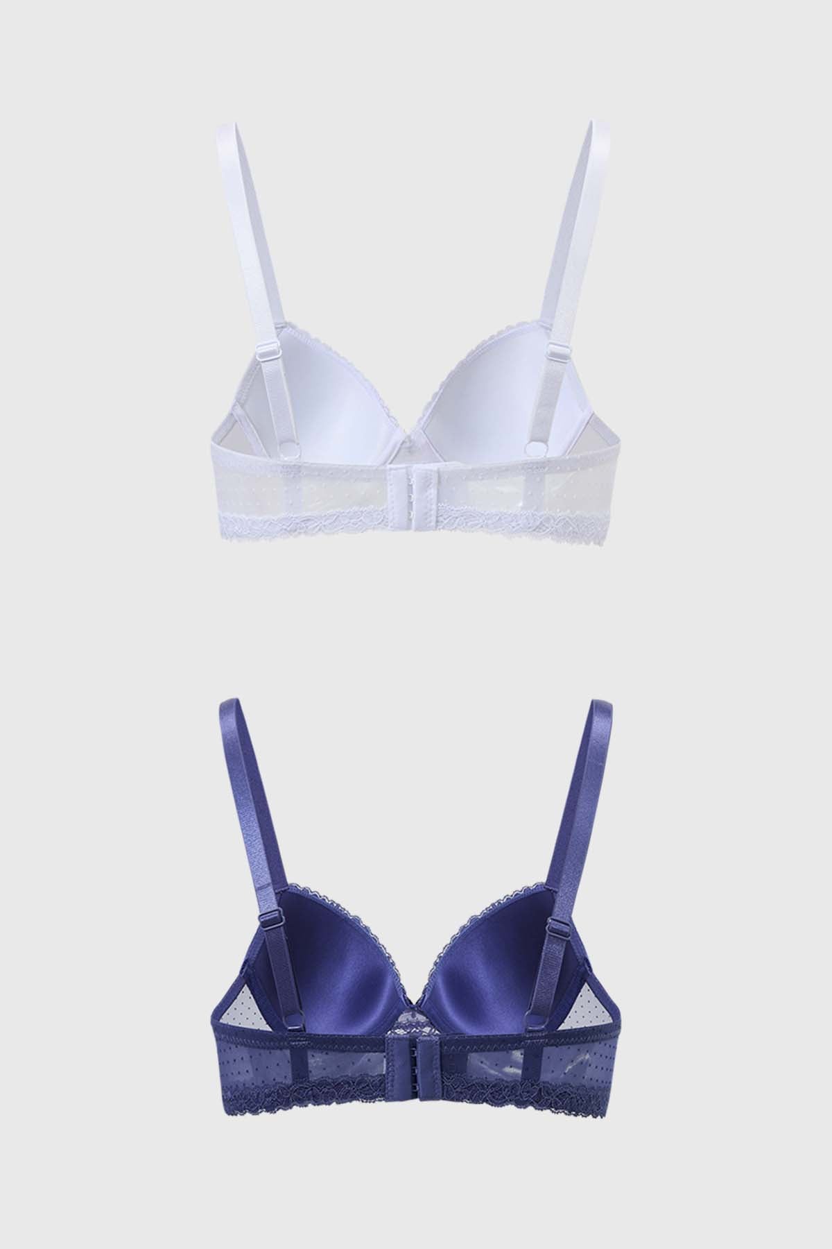 Sostén Mujer Bipack Detalle Encaje Blanco