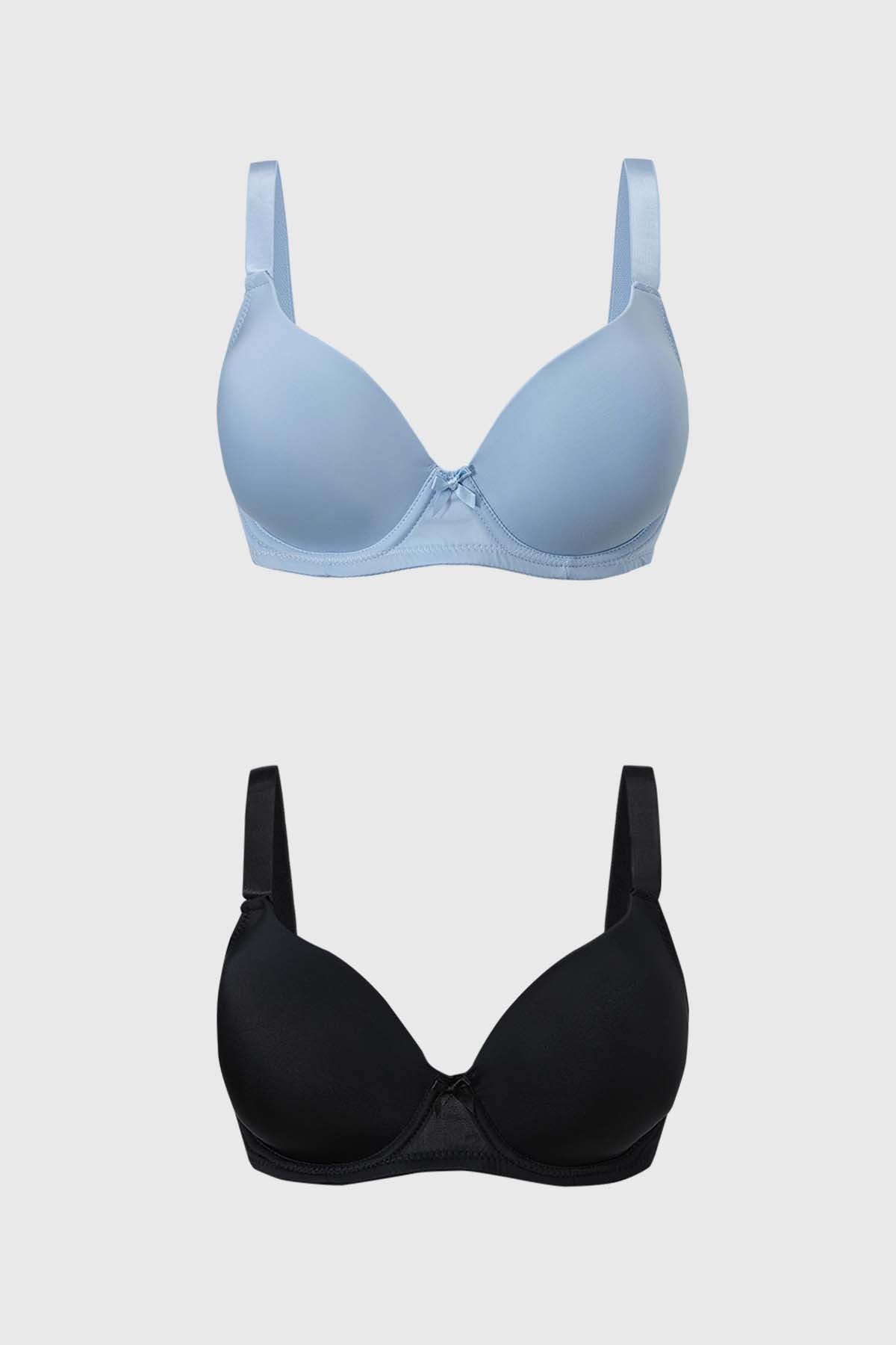 Sostén Mujer Bipack Copa Support Liso Azul Claro