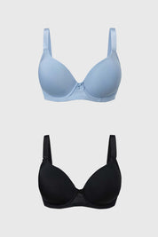 Sostén Mujer Bipack Copa Support Liso Azul Claro