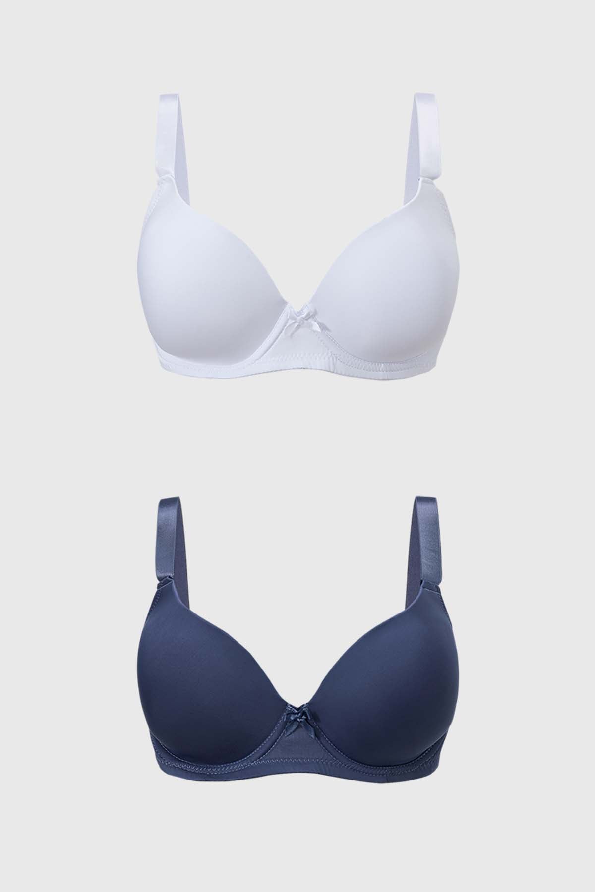 Sostén Mujer Bipack Copa Support Liso Gris Oscuro