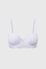 Sostén Mujer Copa Soft Detalle Encaje Blanco