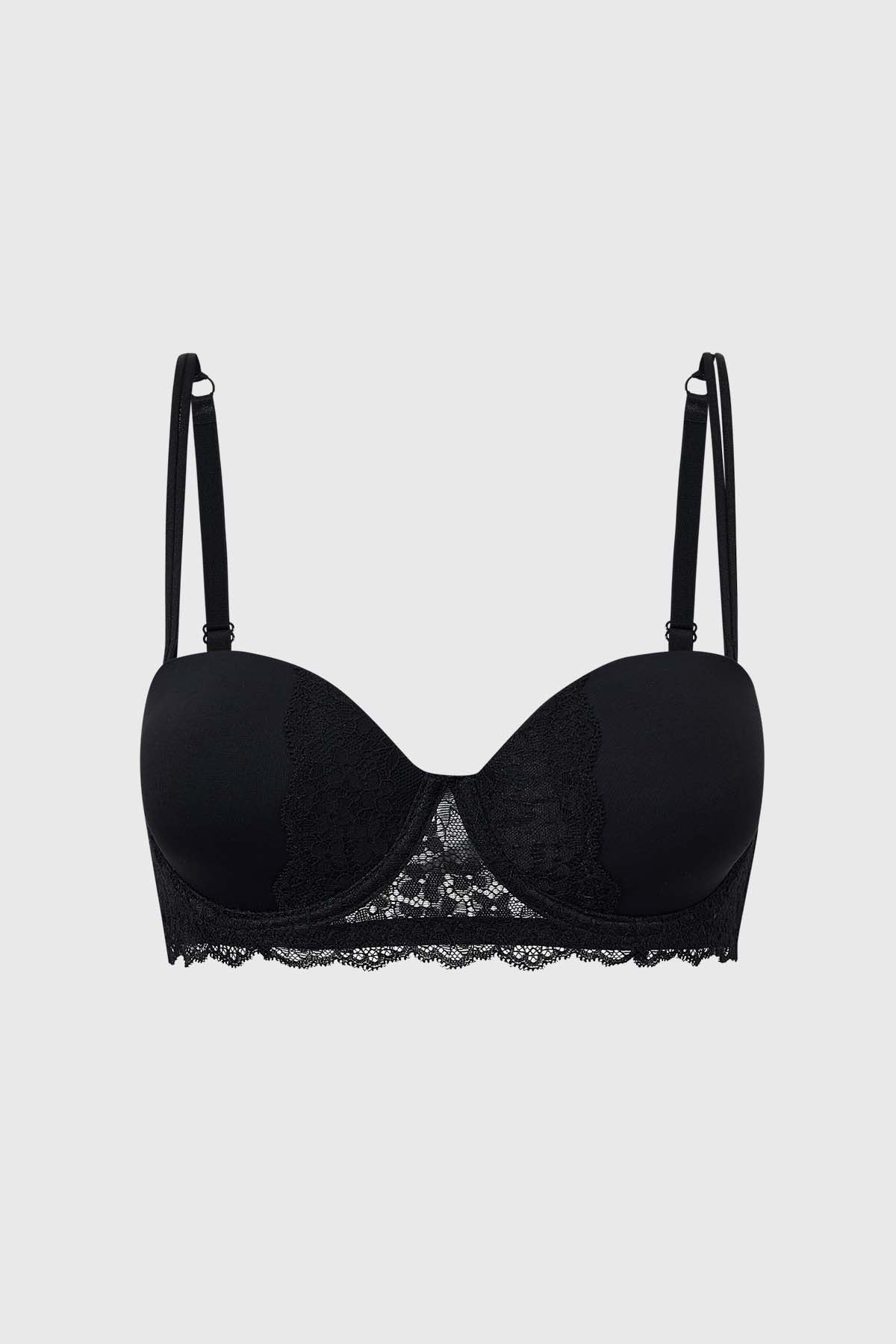Sostén Mujer Copa Soft Detalle Encaje Negro
