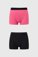Calzón Mujer Bipack Short Tipo Boxer Rosa