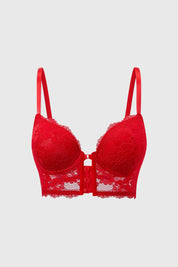 Sostén Mujer Corset Detalle Cruce Medio Rojo