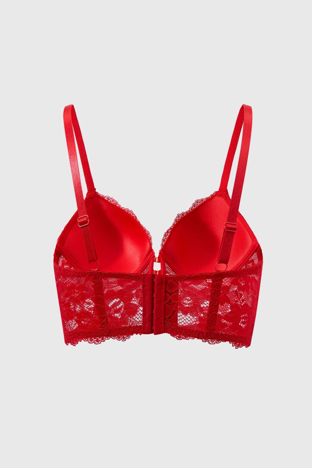 Sostén Mujer Corset Detalle Cruce Medio Rojo