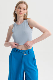 Polera Mujer Sudadera Celeste