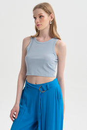 Polera Mujer Sudadera Celeste