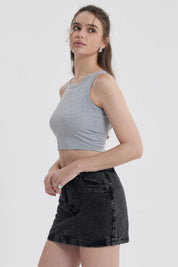 Polera Mujer Sudadera Gris Melange