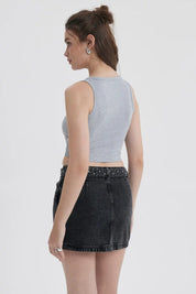 Polera Mujer Sudadera Gris Melange