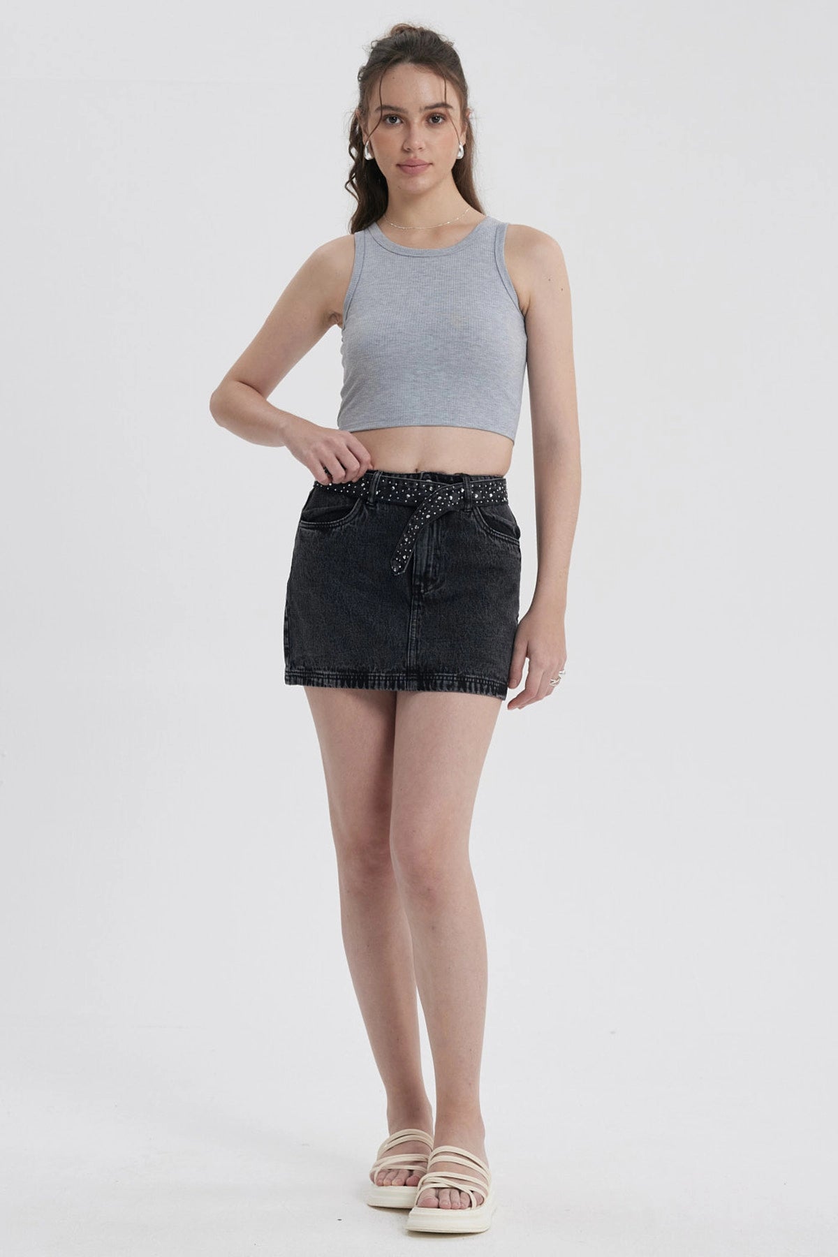 Polera Mujer Sudadera Gris Melange