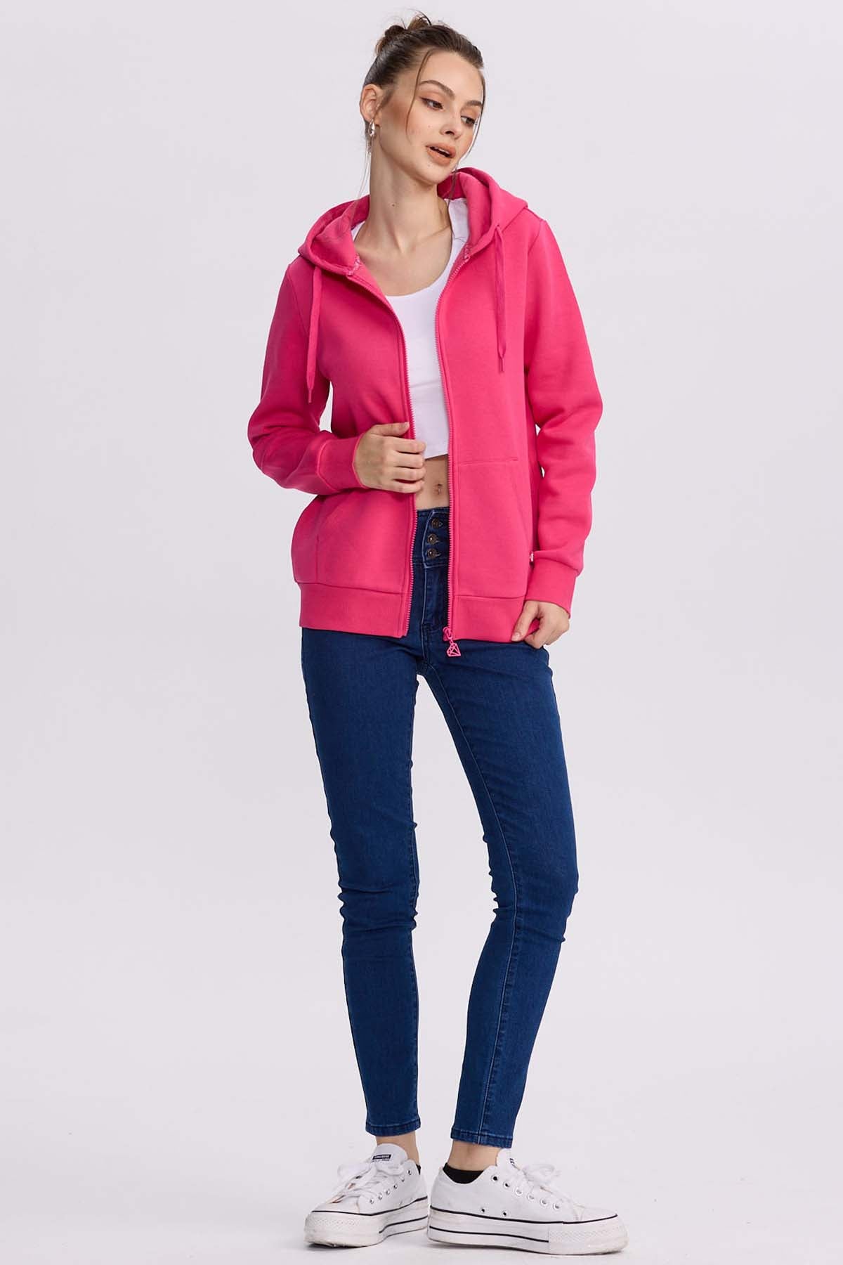 Polerón Mujer Hoodie Fucsia