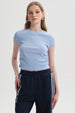 Polera Mujer Cropped Celeste