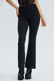 Calza Mujer Flare Deporte Negro