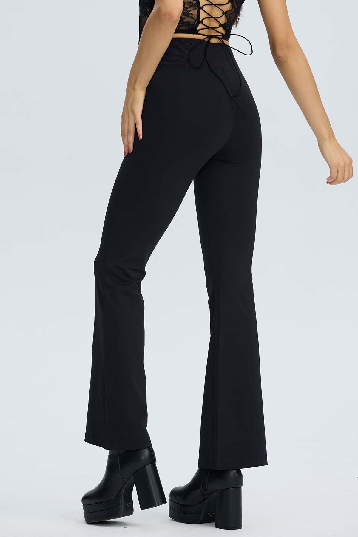 Calza Mujer Flare Deporte Negro