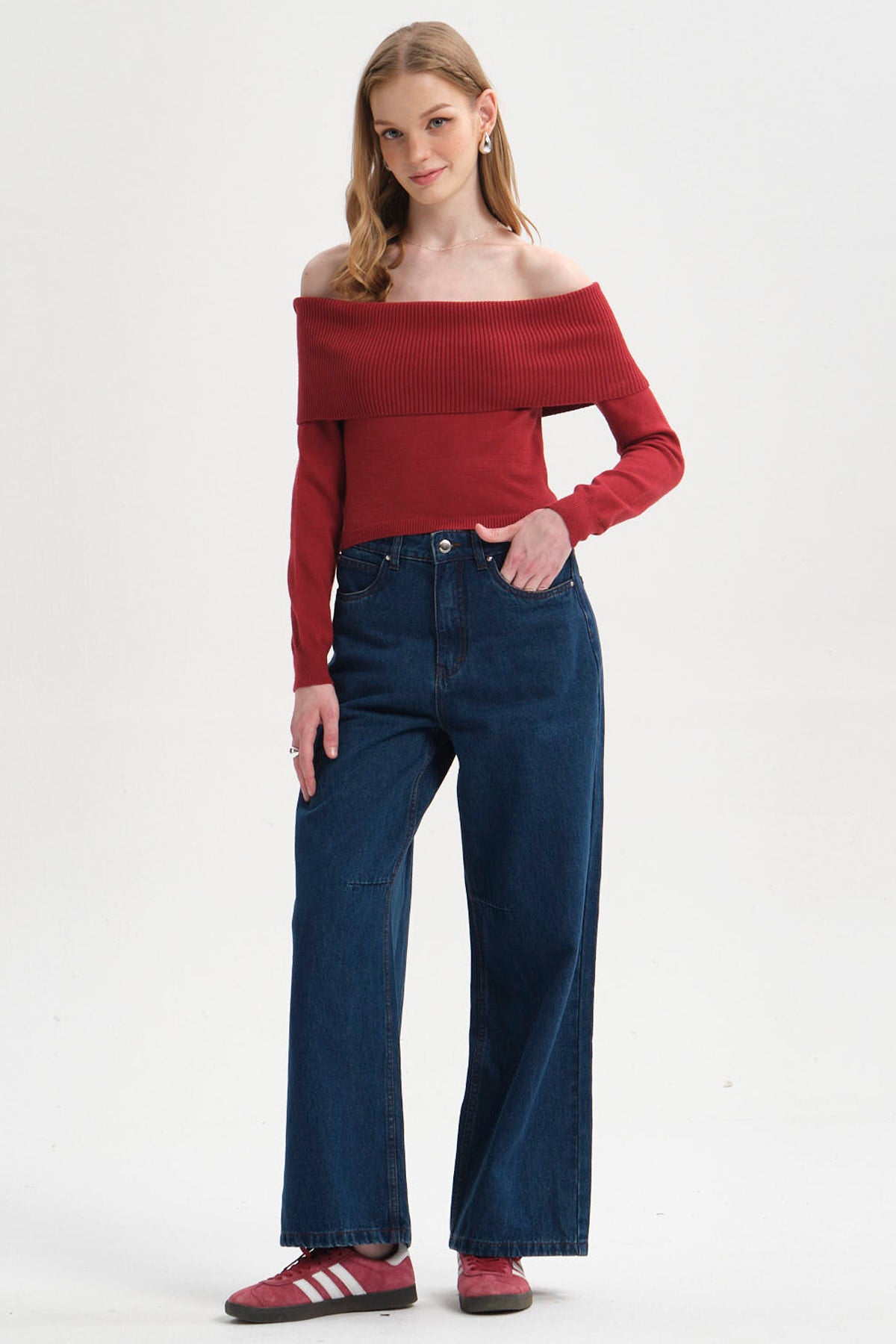 Sweater Mujer Bardot Burdeo