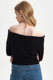 Sweater Mujer Bardot Negro