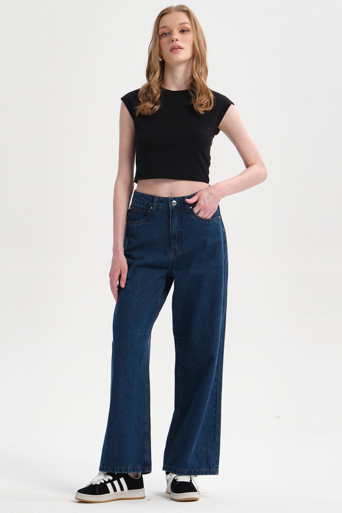 Polera Mujer Crop Negro