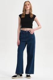 Polera Mujer Crop Negro