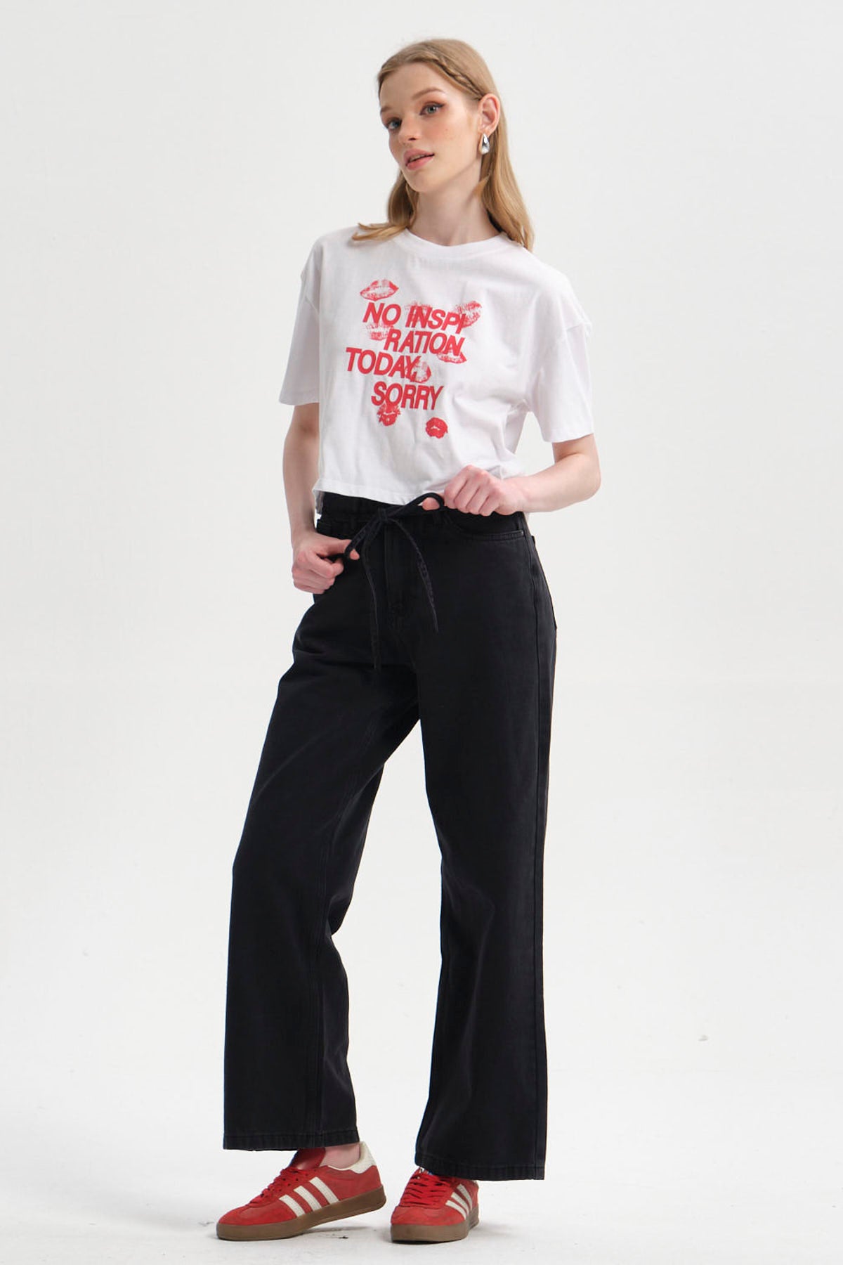 Polera Mujer Print Crop Blanco