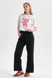 Polera Mujer Print Crop Blanco