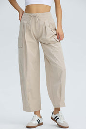 Pantalón Mujer Cargo Parachute Beige