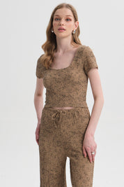 Polera Mujer Textura Beige