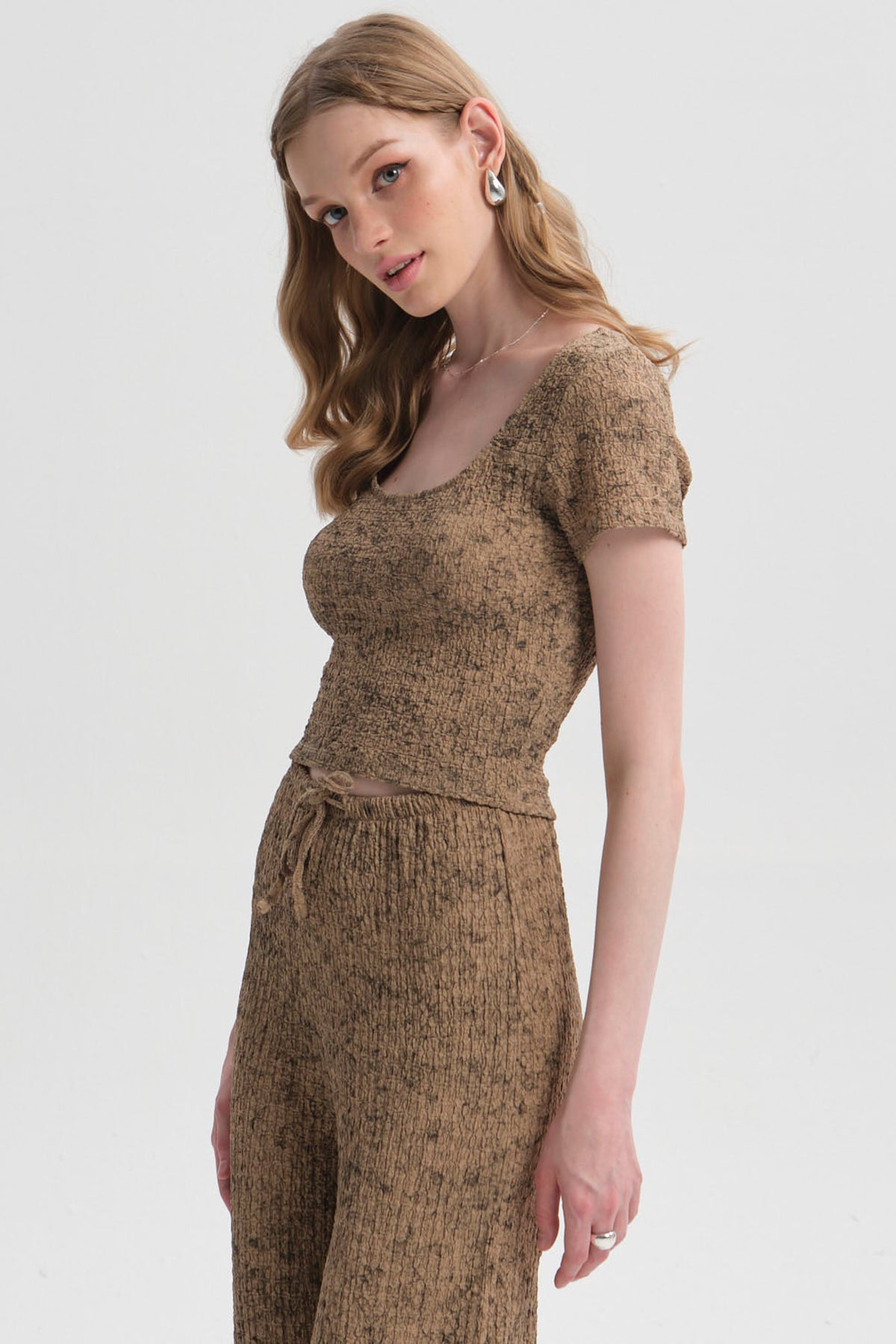 Polera Mujer Textura Beige