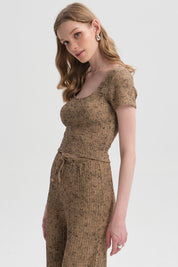 Polera Mujer Textura Beige