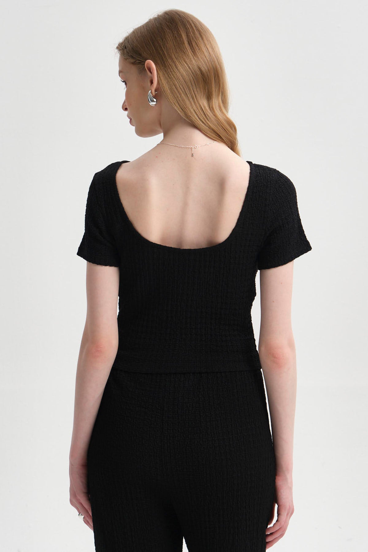 Polera Mujer Textura Negro