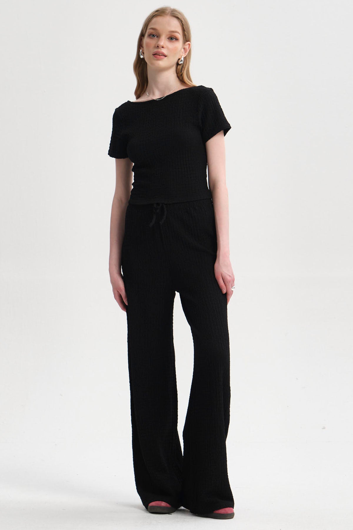 Polera Mujer Textura Negro