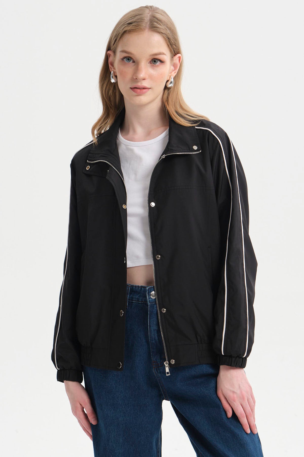 Chaqueta Mujer Cortaviento Negro