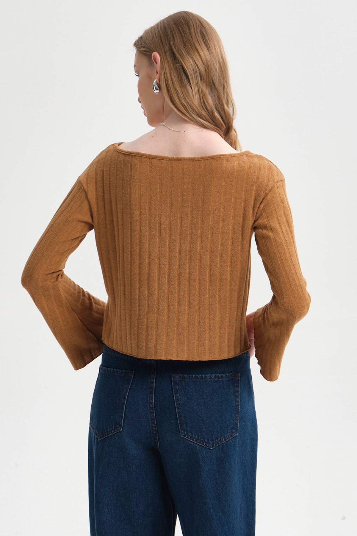 Sweater Mujer Asimétrico Camel