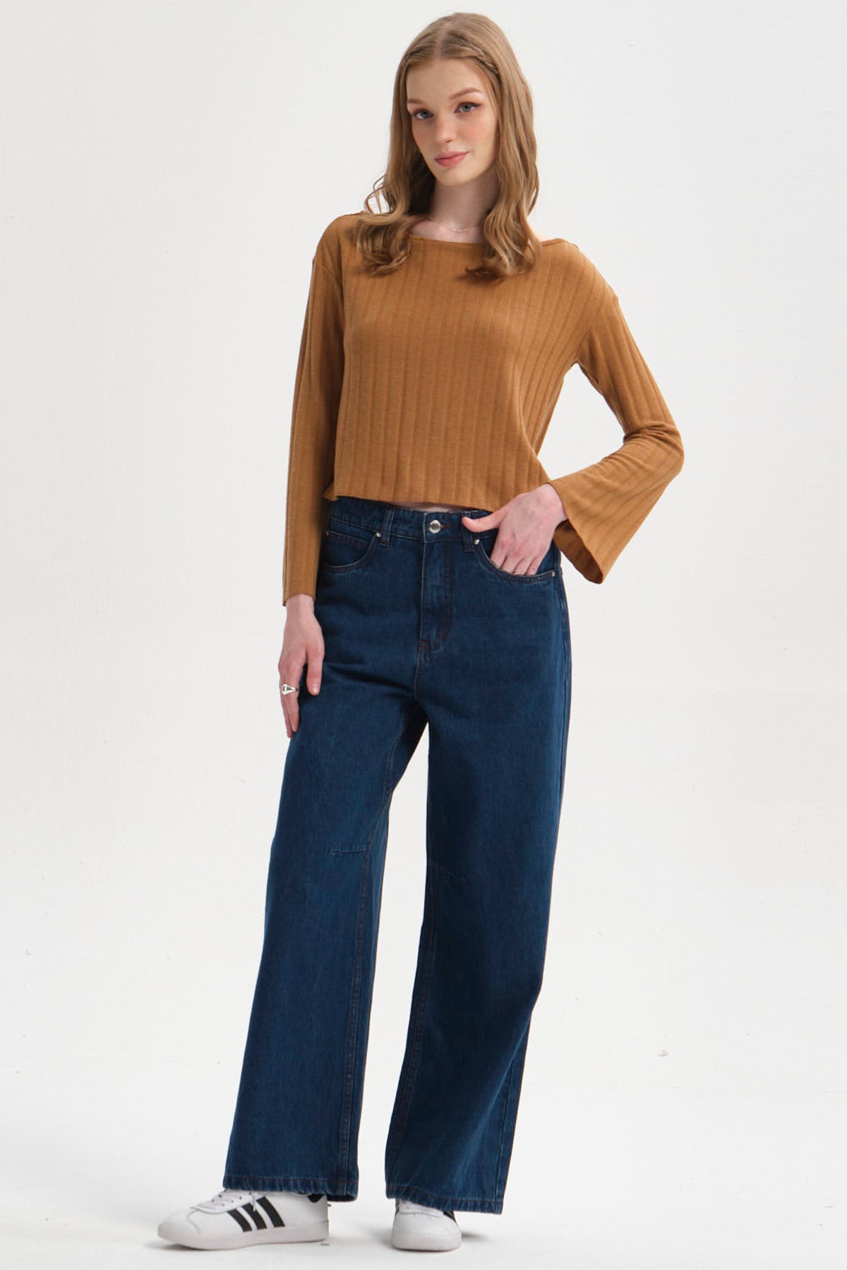 Sweater Mujer Asimétrico Camel