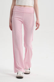 Pantalón Mujer Flare Pretina Palo Rosa